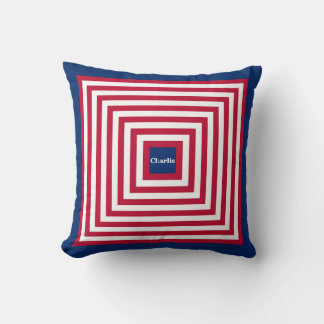 Red Navy Boy's Room Square Pillow