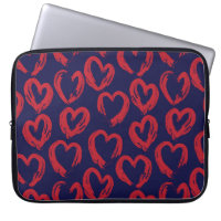 Red Navy Heart shaped Valentine’s Day seamless pat