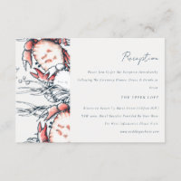 Red Navy Underwater Crab Coastal Wedding Reception