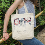 Red Navy Underwater Crab Coral Nautical Wedding Tote Bag<br><div class="desc">For any further customisation or any other matching items,  please feel free to contact me at yellowfebstudio@gmail.com</div>