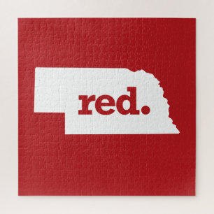 RED NEBRASKA JIGSAW PUZZLE