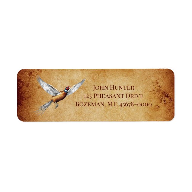 Red-neck Pheasant Return Address Label (Front)