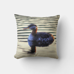 Red-necked Grebe for Wildlife & Bird-lovers Cushion