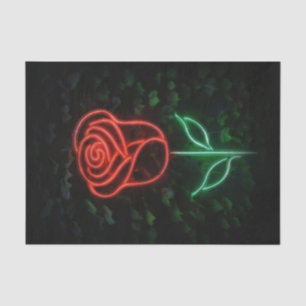Red Neon Light Glowing Rose Ivy Birthday Party Tissue Paper