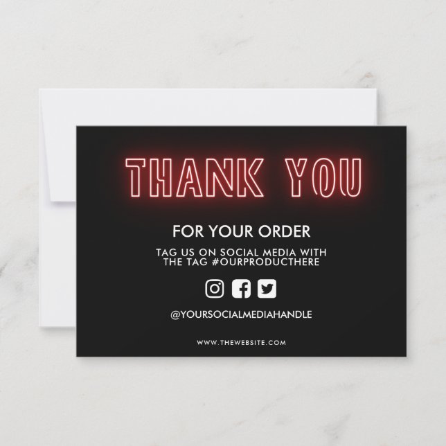 Red Neon Sign Thank you Media Insert (Front)
