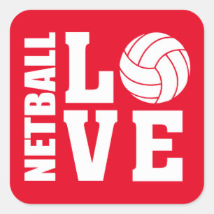 Red Netball Love Stickers