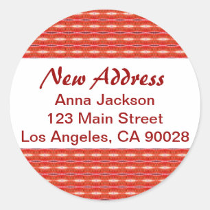 Red New Address Classic Round Sticker