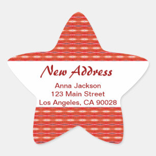 Red New Address Star Sticker
