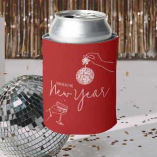 red new years party  can cooler
