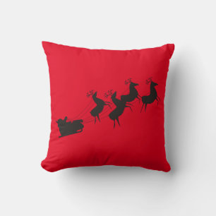 Red New Year's pillow, Santa Claus Cushion