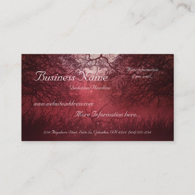 Red Night Business Card (Front)