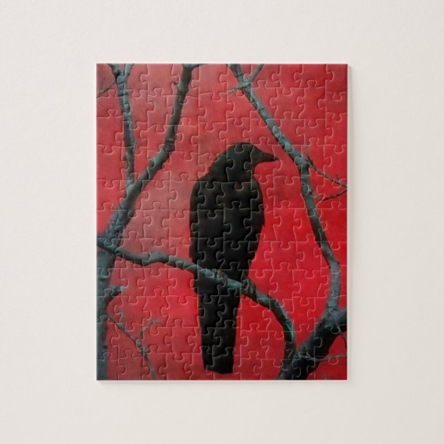 Red Night Crow Jigsaw Puzzle (Vertical)