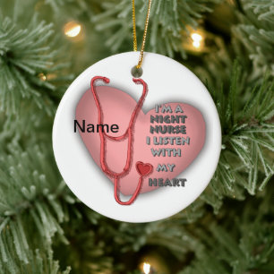 Red Night Nurse Heart ornament