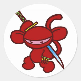 Red Ninja Claw-No Words Classic Round Sticker