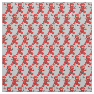 Red Ninja Design Fabric