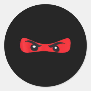 Red Ninja Eyes Funny Warrior Costume Martial Arts Classic Round Sticker