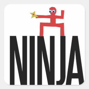 Red Ninja Square Sticker