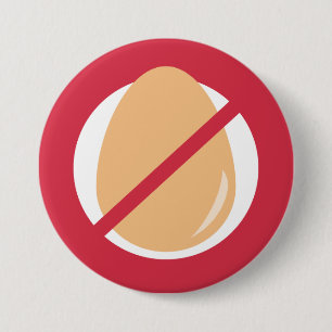 Red No Eggs Kids Egg Allergy Alert 7.5 Cm Round Badge