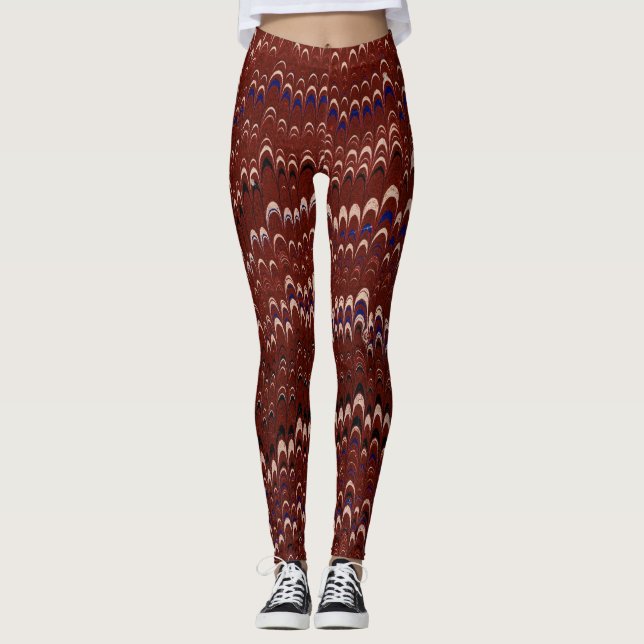 Red Nonpareil Marbled Leggings (Front)