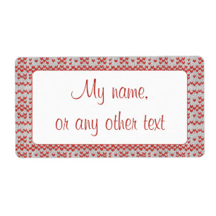 RED NORDIC KNIT 2"x3.75" Labels