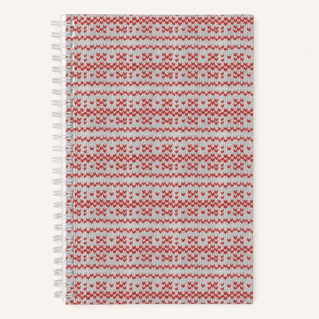 RED NORDIC KNIT 5.5x8.5 Notebook  (Front)
