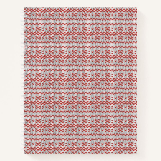 RED NORDIC KNIT 8.5x11 Notebook  (Front)