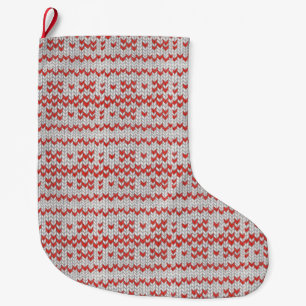 RED NORDIC KNIT Christmas Stocking II