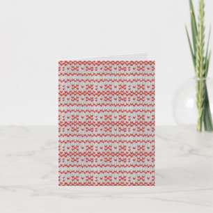 RED NORDIC KNIT Note Card / Vertical