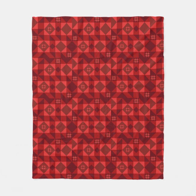 Red Nordic Star Christmas Bright Fleece Blanket (Front)