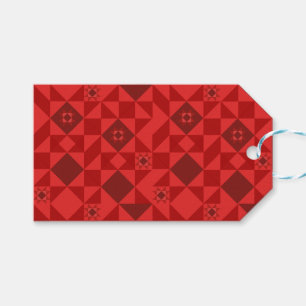 Red Nordic Star Christmas Bright Gift Tags