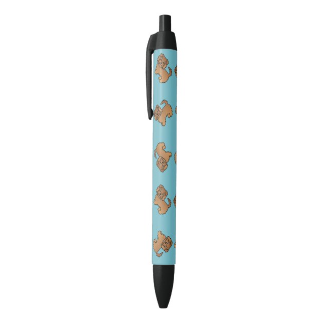 Red Norfolk Terrier Black Ink Pen (Top (Vertical))