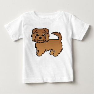 Red Norfolk Terrier Cartoon Caricature Art Baby T-Shirt
