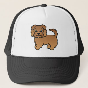 Red Norfolk Terrier Cartoon Dog Drawing Trucker Hat