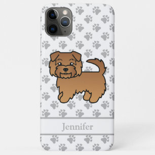 Red Norfolk Terrier Cartoon Dog & Name iPhone 11 Pro Max Case