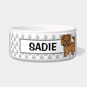 Red Norfolk Terrier Cartoon Dog & Pet's Own Name