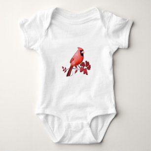 Red Northern Cardinal Baby Bodysuit