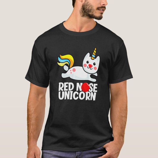 Red Nose 2022 Reddish Face Unicorn Cat T-Shirt (Front)