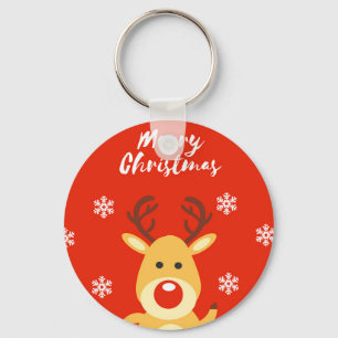 Red nose deerb key ring