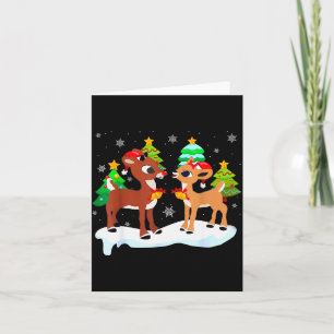 Red Nose Reindeer And Clarice Christmas Tree Kids  Card
