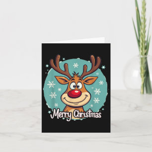 Red Nose Reindeer Funny Merry Christmas Men Women Card