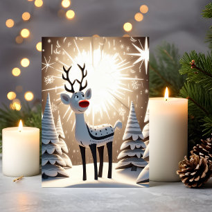 Red Nose Reindeer Holiday Card