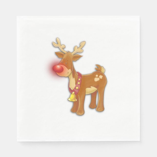 Red Nose Reindeer Napkin (Front)