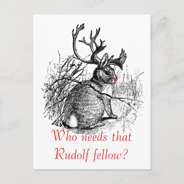 red nosed jackalope postcard (Front)