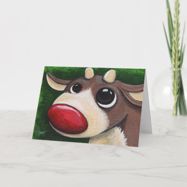 Red Nosed Reindeer - Christmas Card (Front)