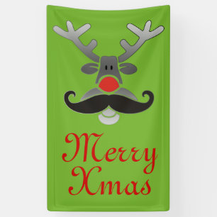 Red Nosed Rudolph with Moustache + your idea Banner