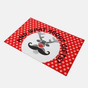 Red Nosed Rudolph with Moustache + your idea Doormat