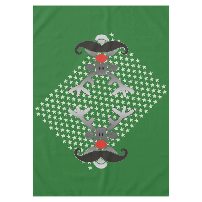 Red Nosed Rudolph with Moustache + your idea Tablecloth (Front)