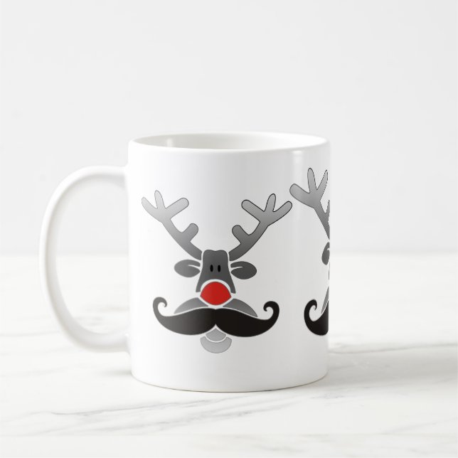 Red Nosed with Moustache Coffee Mug (Left)