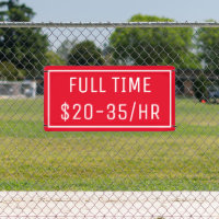 Red Now Hiring Sign Banner