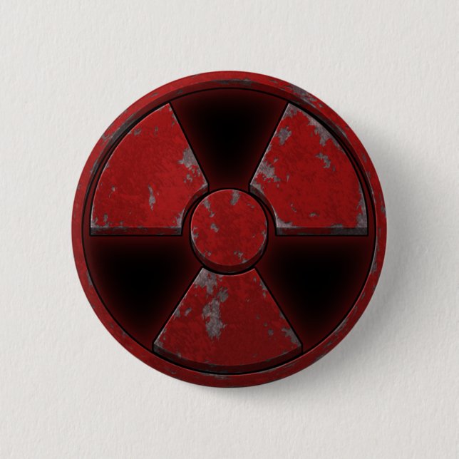 Red Nuke 6 Cm Round Badge (Front)